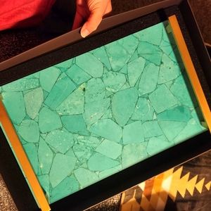 Kendra Scott large tray in Variegated Teal Magnesite